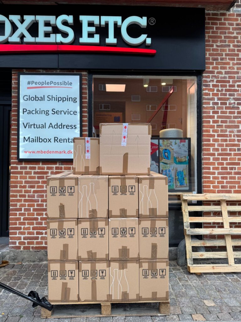 Fragt af vin på palle