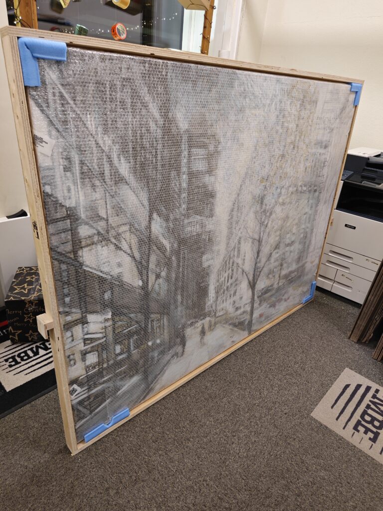 packing painting wooden crate